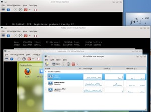 图3：三个访客操作系统：Jeoss、Ubuntu服务器和OpenSUSE都在KVM服务器上运行。